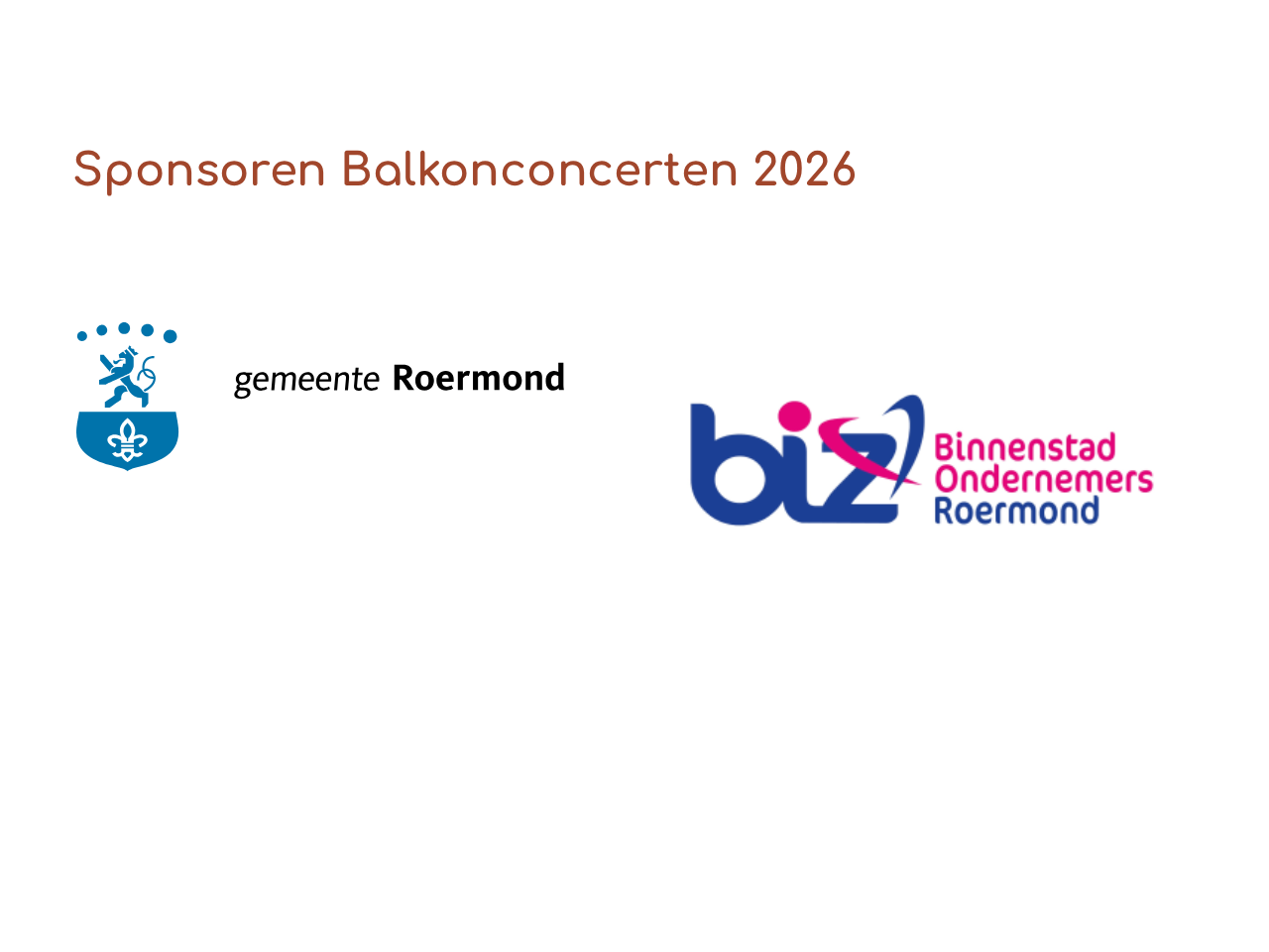 Logo's van sponsoren van de Balkonconcerten in Roermond