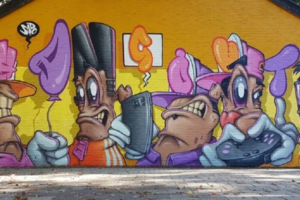 Mural op de Hushoverbrug